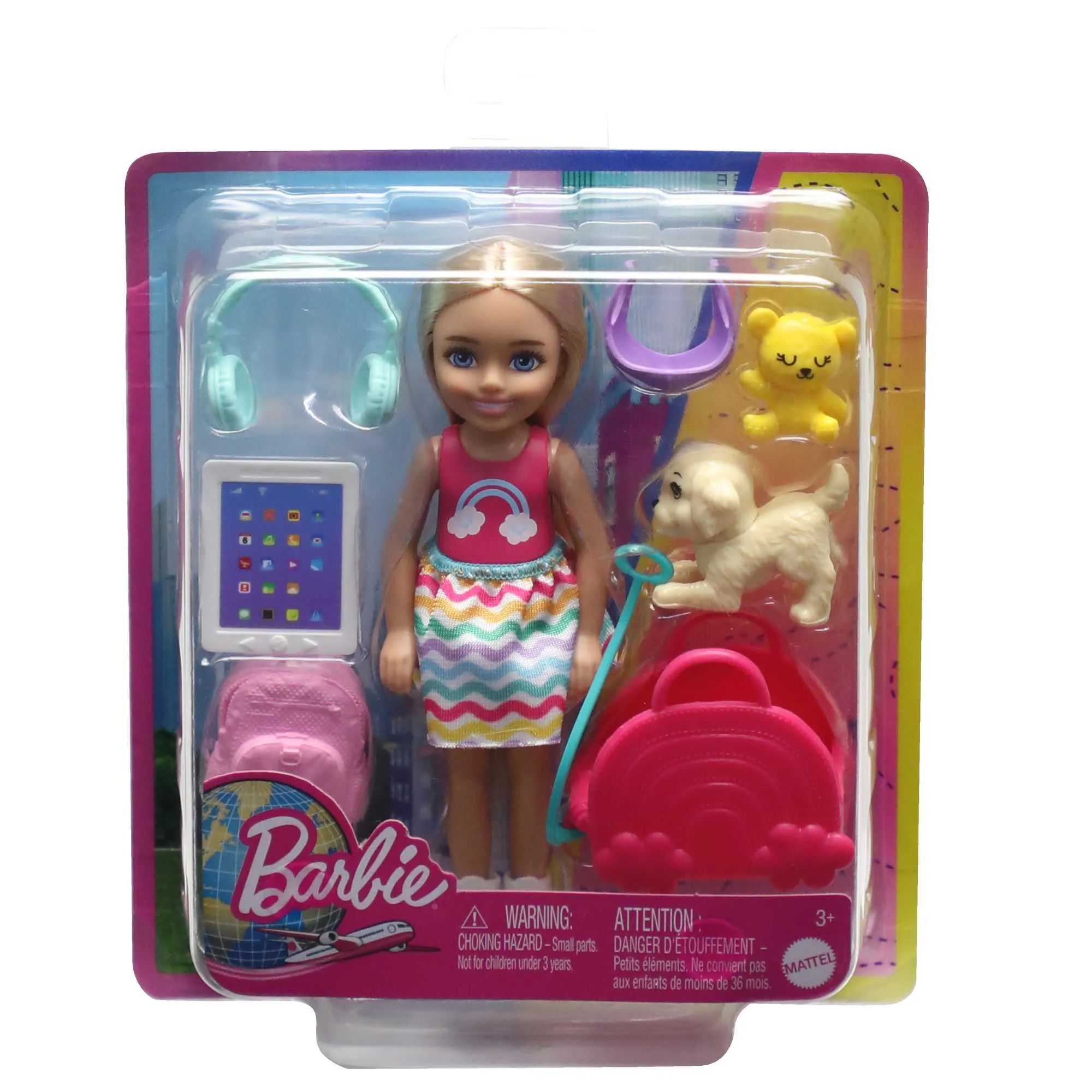 Barbie Chelsea Doll And Accessories, Small Doll Travel Set With Puppy And 6 Pieces