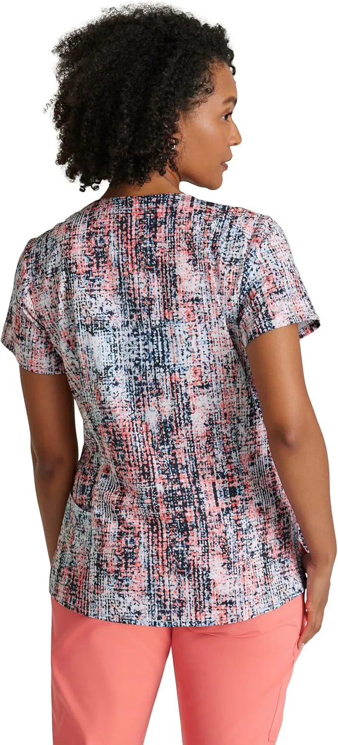 BARCO One Printed Scrub Top for Women - V-Neck Medical Top, Eco-Friendly Fabric, 4-Way Stretch Women's Scrub Top
