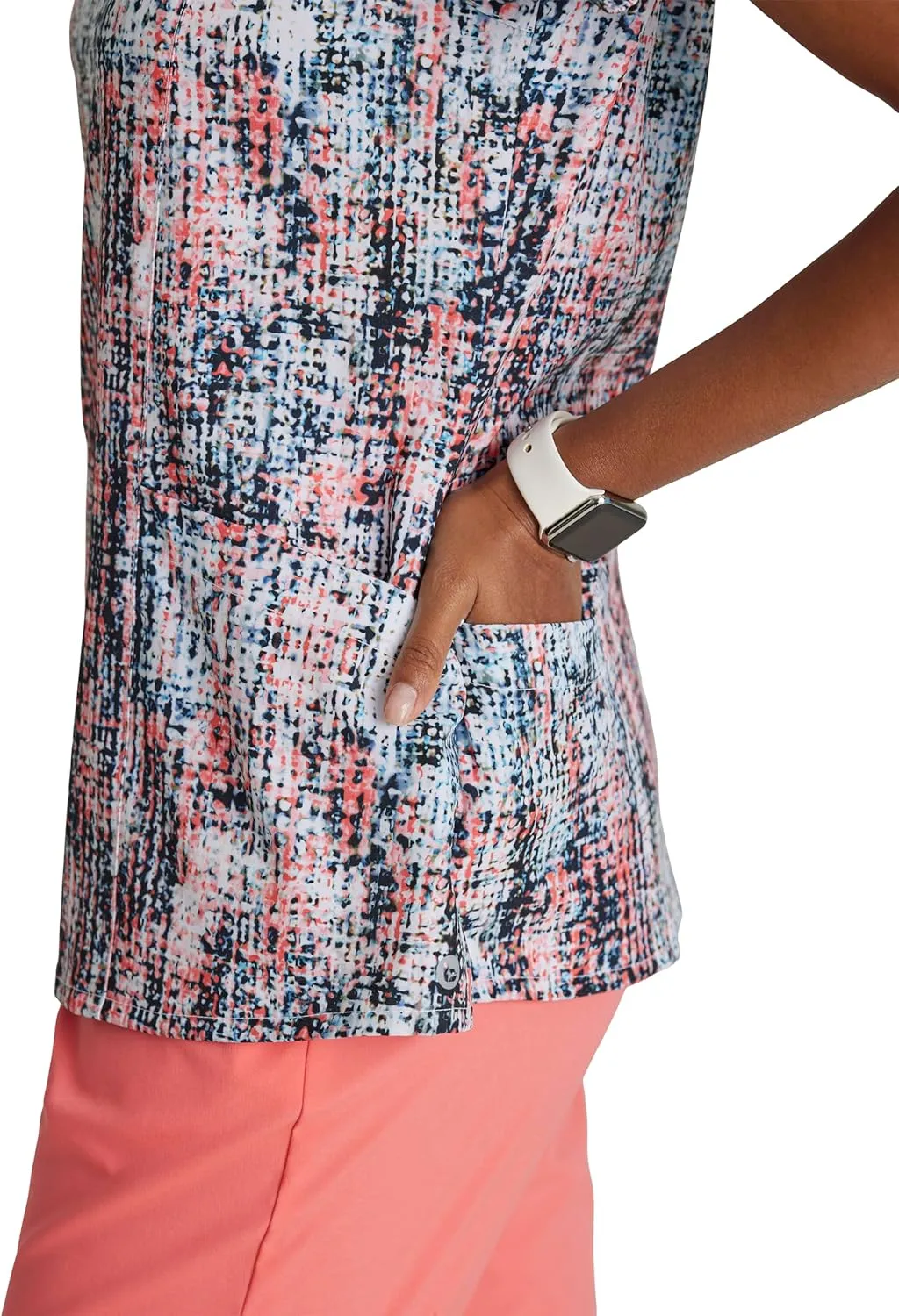 BARCO One Printed Scrub Top for Women - V-Neck Medical Top, Eco-Friendly Fabric, 4-Way Stretch Women's Scrub Top