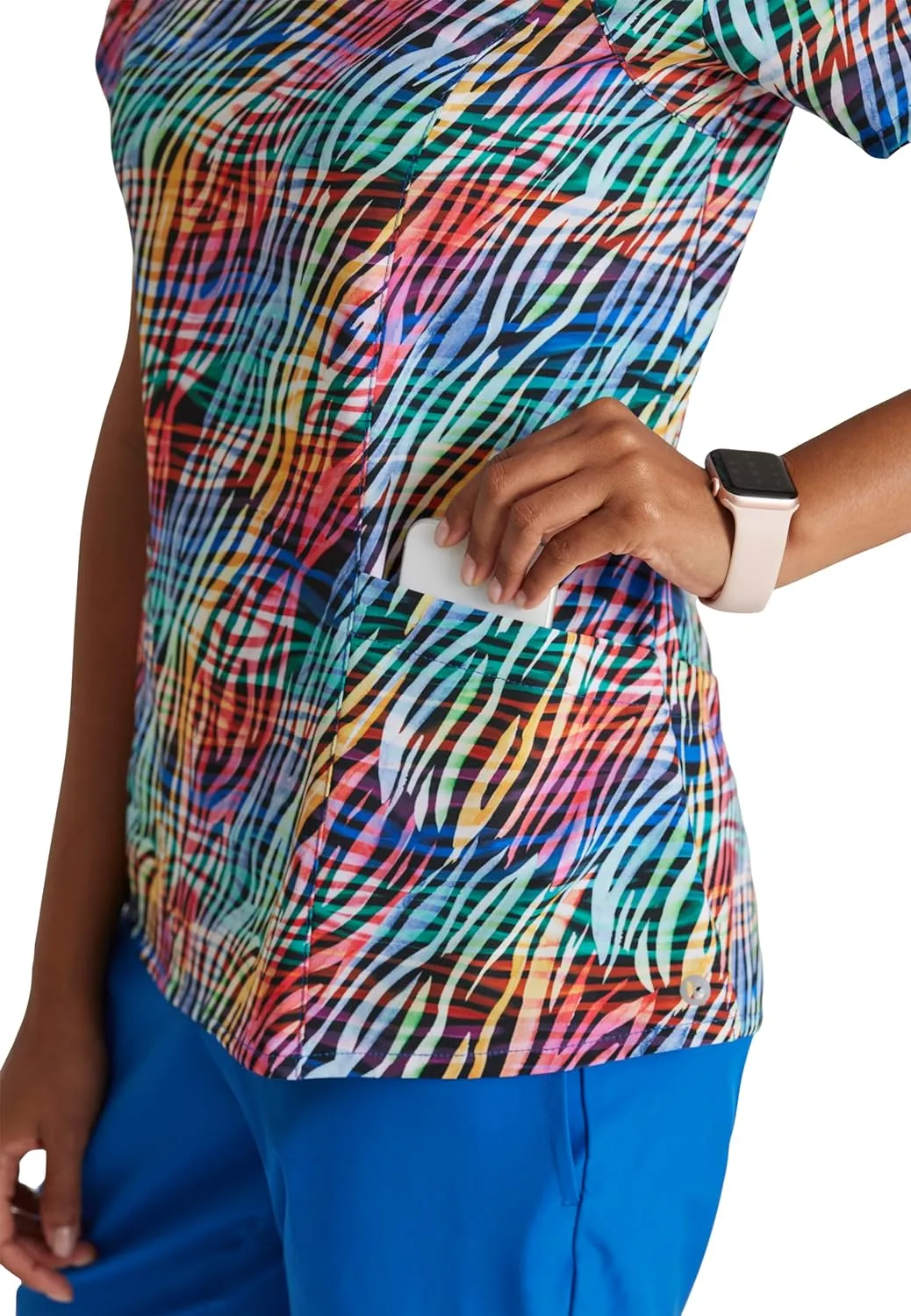 BARCO One Printed Scrub Top for Women - V-Neck Medical Top, Eco-Friendly Fabric, 4-Way Stretch Women's Scrub Top