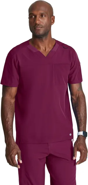 BARCO One Velocity Scrub Top for Men - V-Neck Medical Top, Eco-Friendly Fabric, 4-Way Stretch Men's Scrub Top