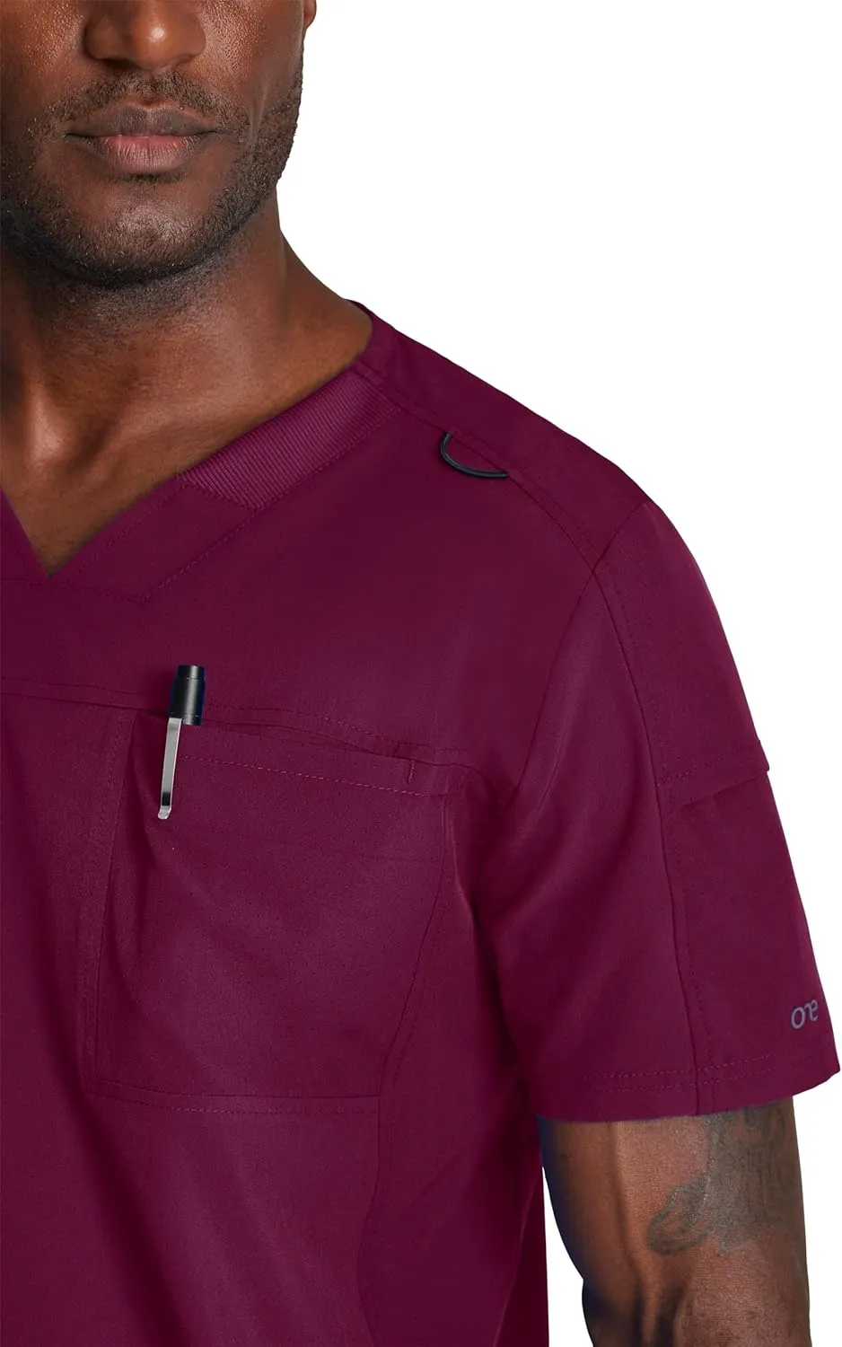 BARCO One Velocity Scrub Top for Men - V-Neck Medical Top, Eco-Friendly Fabric, 4-Way Stretch Men's Scrub Top
