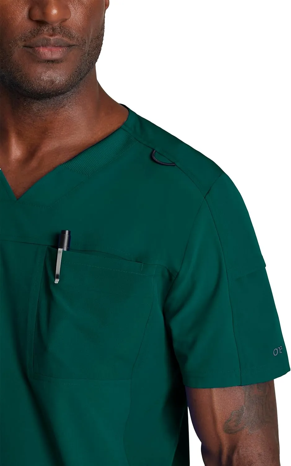 BARCO One Velocity Scrub Top for Men - V-Neck Medical Top, Eco-Friendly Fabric, 4-Way Stretch Men's Scrub Top