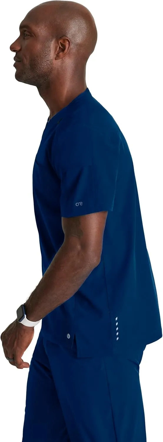BARCO One Velocity Scrub Top for Men - V-Neck Medical Top, Eco-Friendly Fabric, 4-Way Stretch Men's Scrub Top