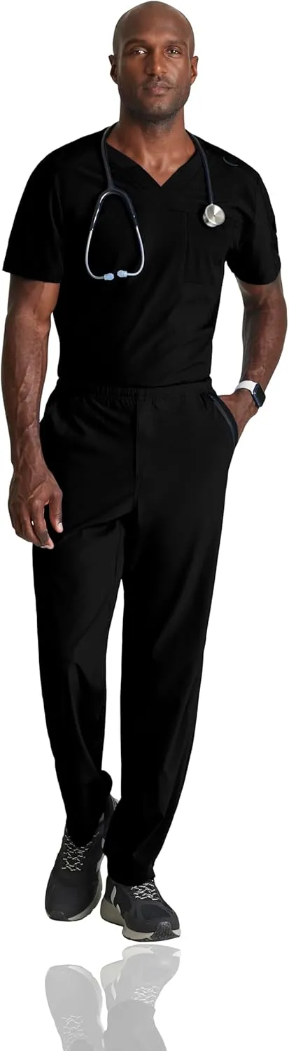 BARCO One Velocity Scrub Top for Men - V-Neck Medical Top, Eco-Friendly Fabric, 4-Way Stretch Men's Scrub Top