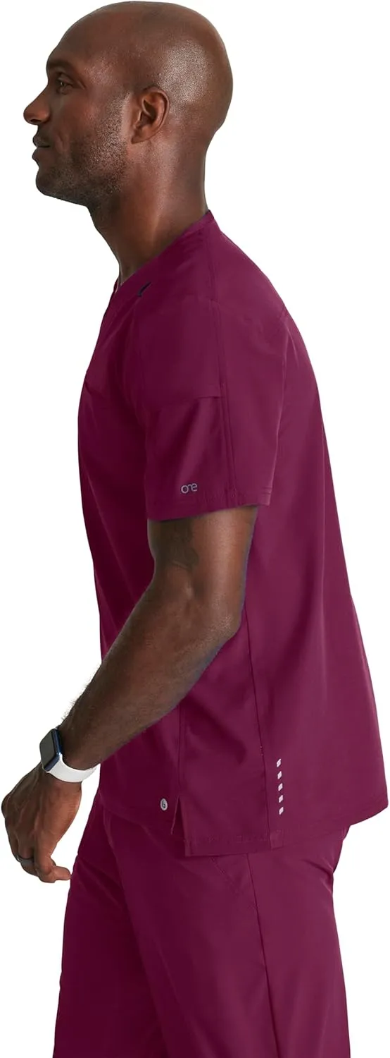 BARCO One Velocity Scrub Top for Men - V-Neck Medical Top, Eco-Friendly Fabric, 4-Way Stretch Men's Scrub Top