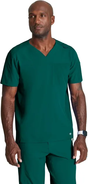 BARCO One Velocity Scrub Top for Men - V-Neck Medical Top, Eco-Friendly Fabric, 4-Way Stretch Men's Scrub Top
