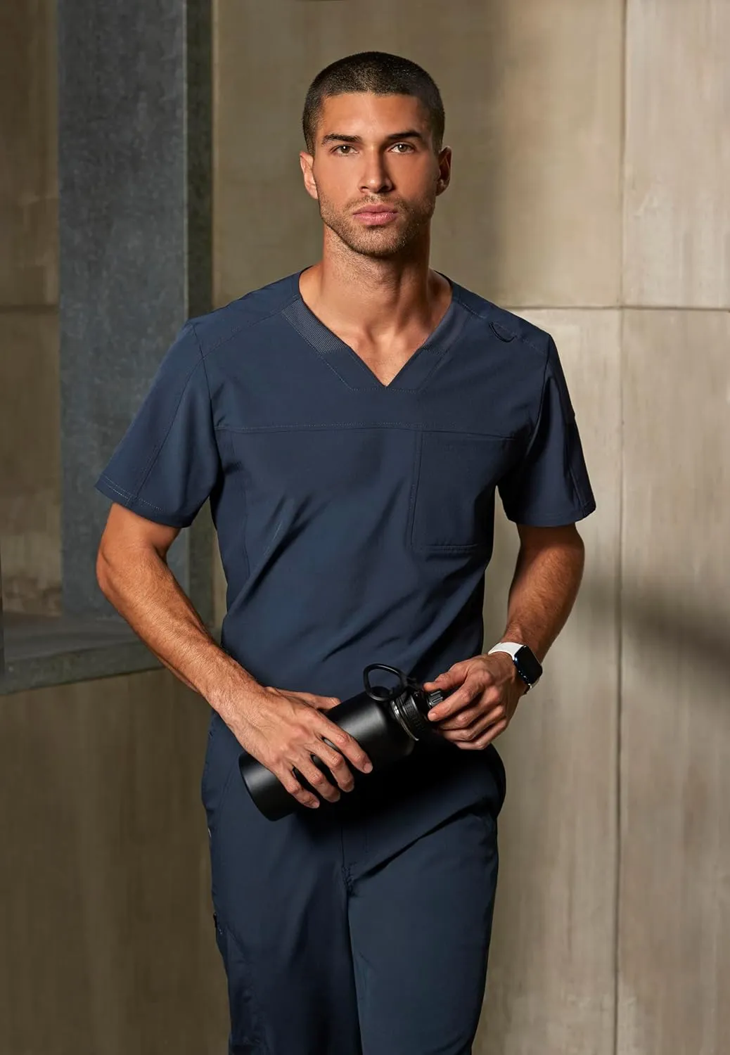 BARCO One Velocity Scrub Top for Men - V-Neck Medical Top, Eco-Friendly Fabric, 4-Way Stretch Men's Scrub Top