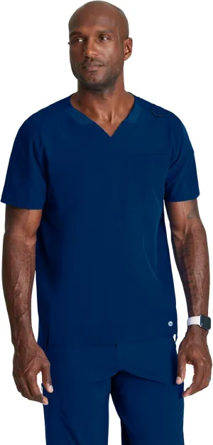 BARCO One Velocity Scrub Top for Men - V-Neck Medical Top, Eco-Friendly Fabric, 4-Way Stretch Men's Scrub Top