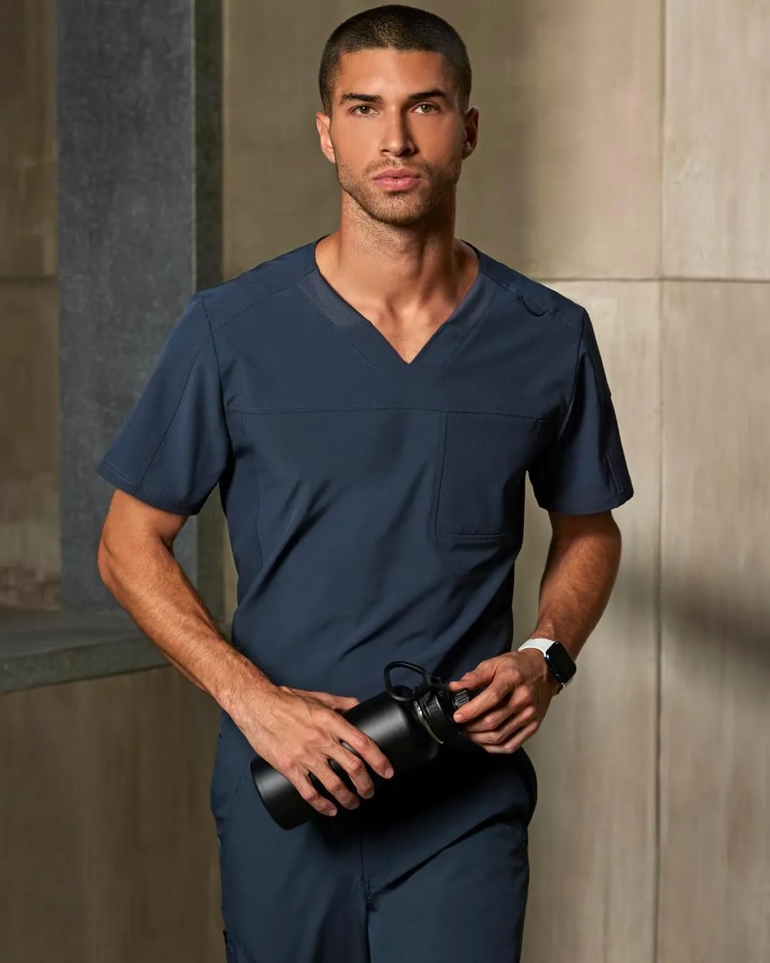BARCO One Velocity Scrub Top for Men - V-Neck Medical Top, Eco-Friendly Fabric, 4-Way Stretch Men's Scrub Top
