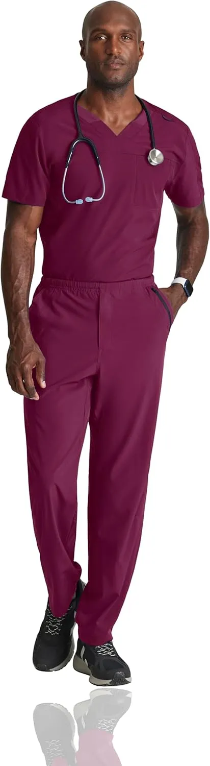 BARCO One Velocity Scrub Top for Men - V-Neck Medical Top, Eco-Friendly Fabric, 4-Way Stretch Men's Scrub Top