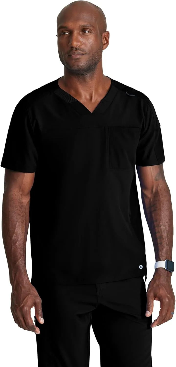 BARCO One Velocity Scrub Top for Men - V-Neck Medical Top, Eco-Friendly Fabric, 4-Way Stretch Men's Scrub Top