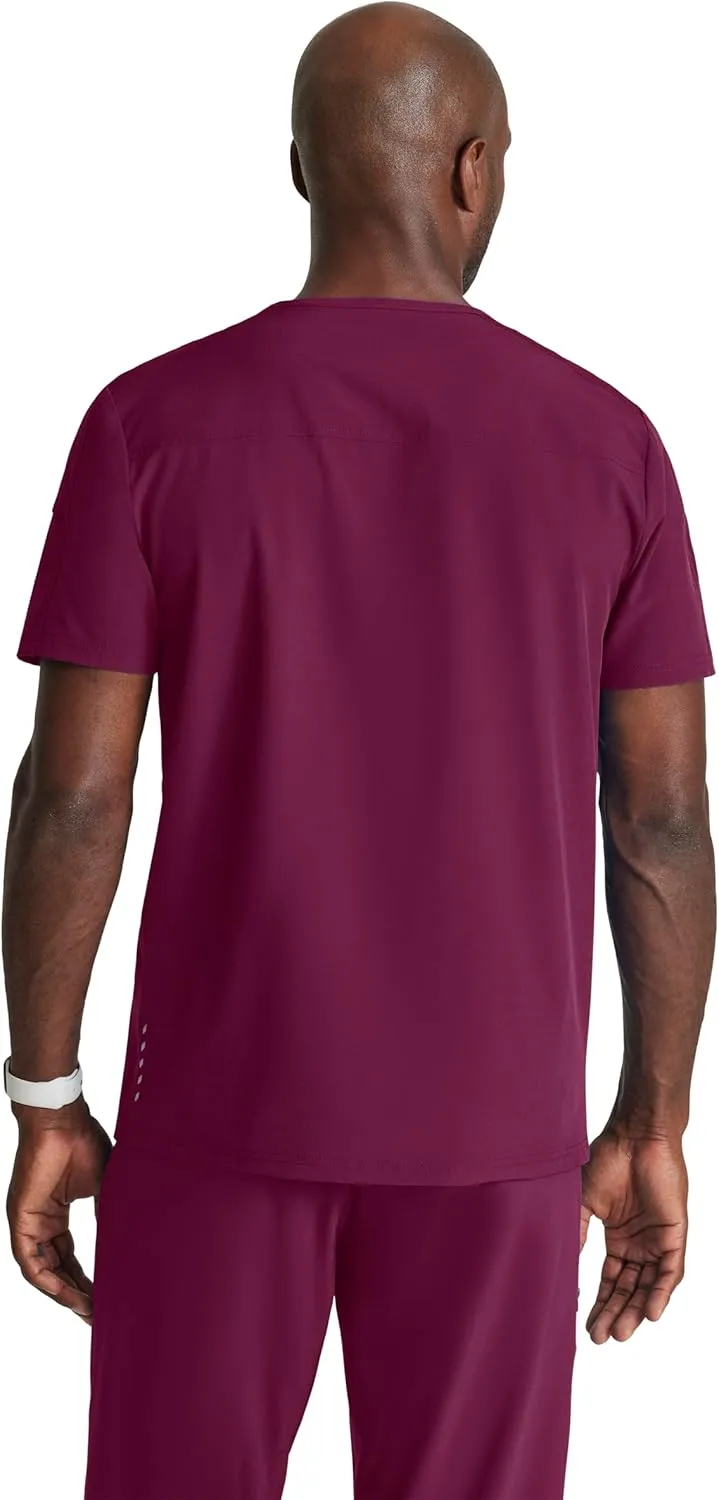 BARCO One Velocity Scrub Top for Men - V-Neck Medical Top, Eco-Friendly Fabric, 4-Way Stretch Men's Scrub Top