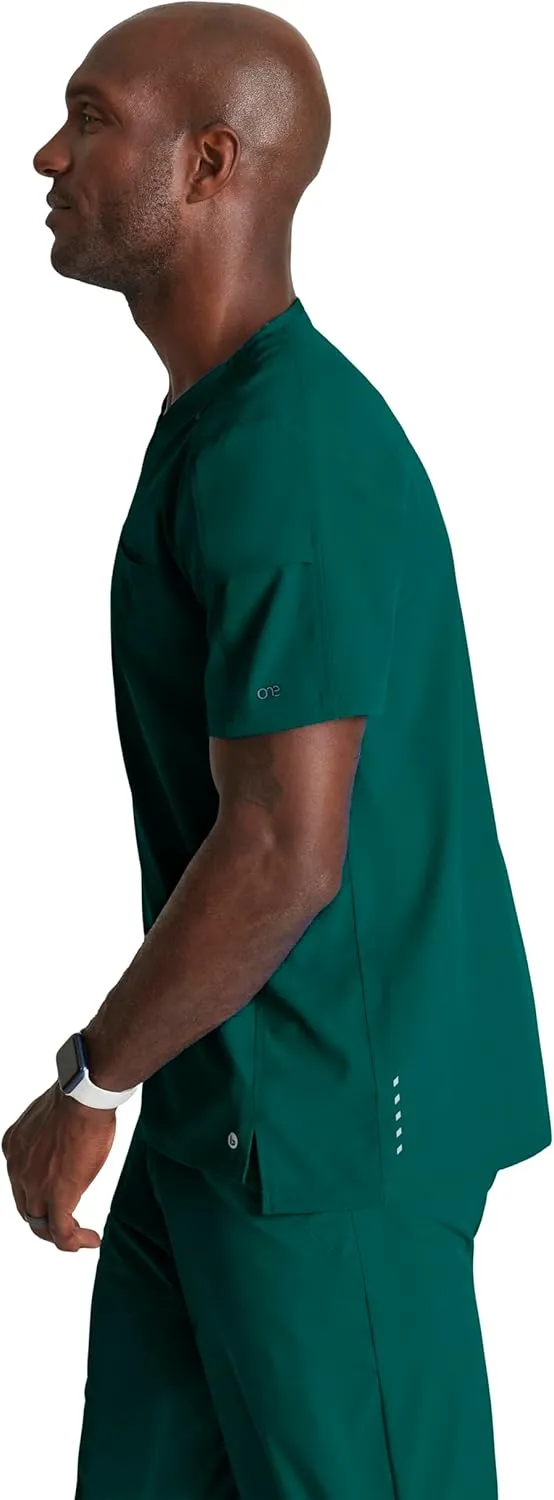 BARCO One Velocity Scrub Top for Men - V-Neck Medical Top, Eco-Friendly Fabric, 4-Way Stretch Men's Scrub Top