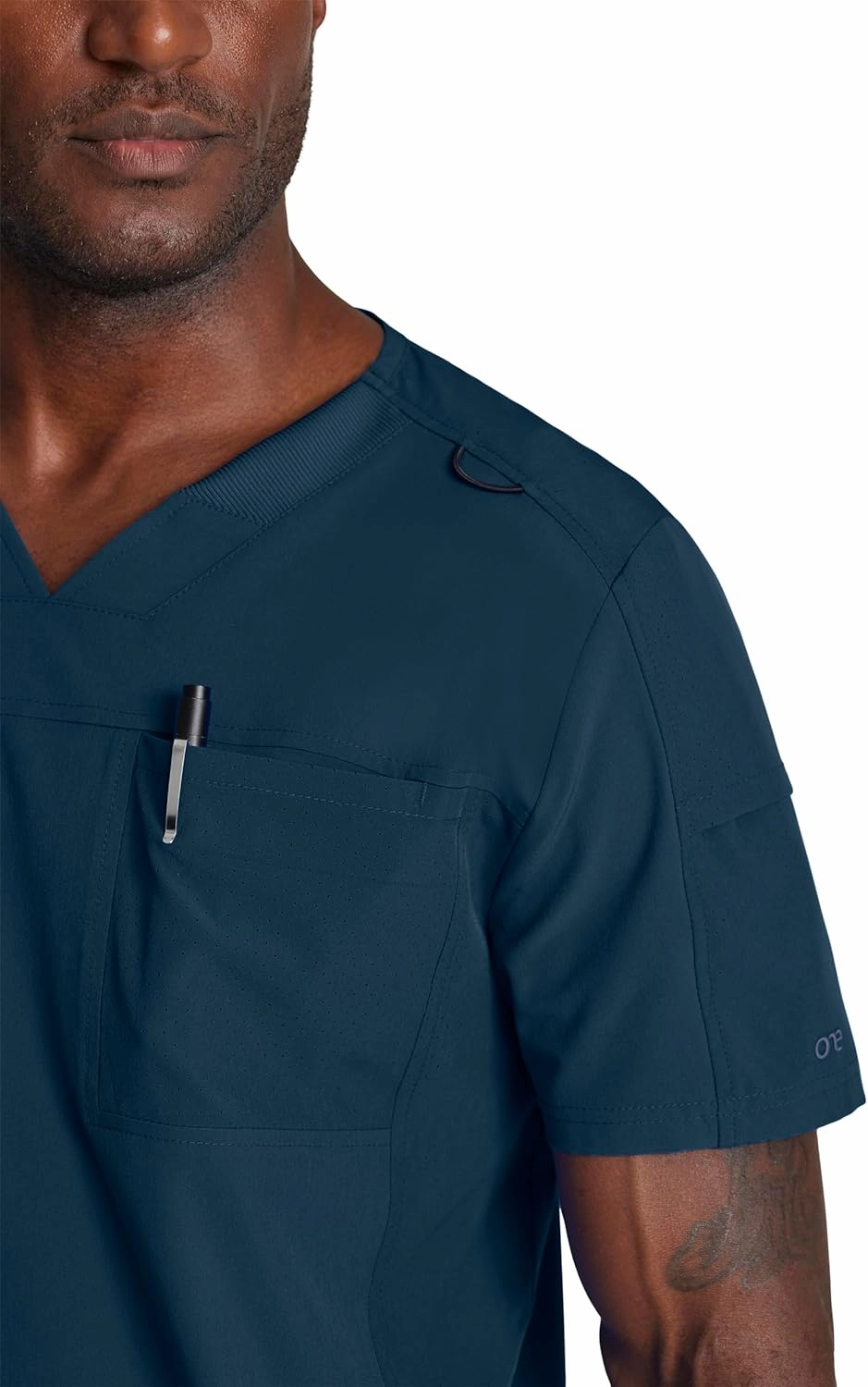 BARCO One Velocity Scrub Top for Men - V-Neck Medical Top, Eco-Friendly Fabric, 4-Way Stretch Men's Scrub Top