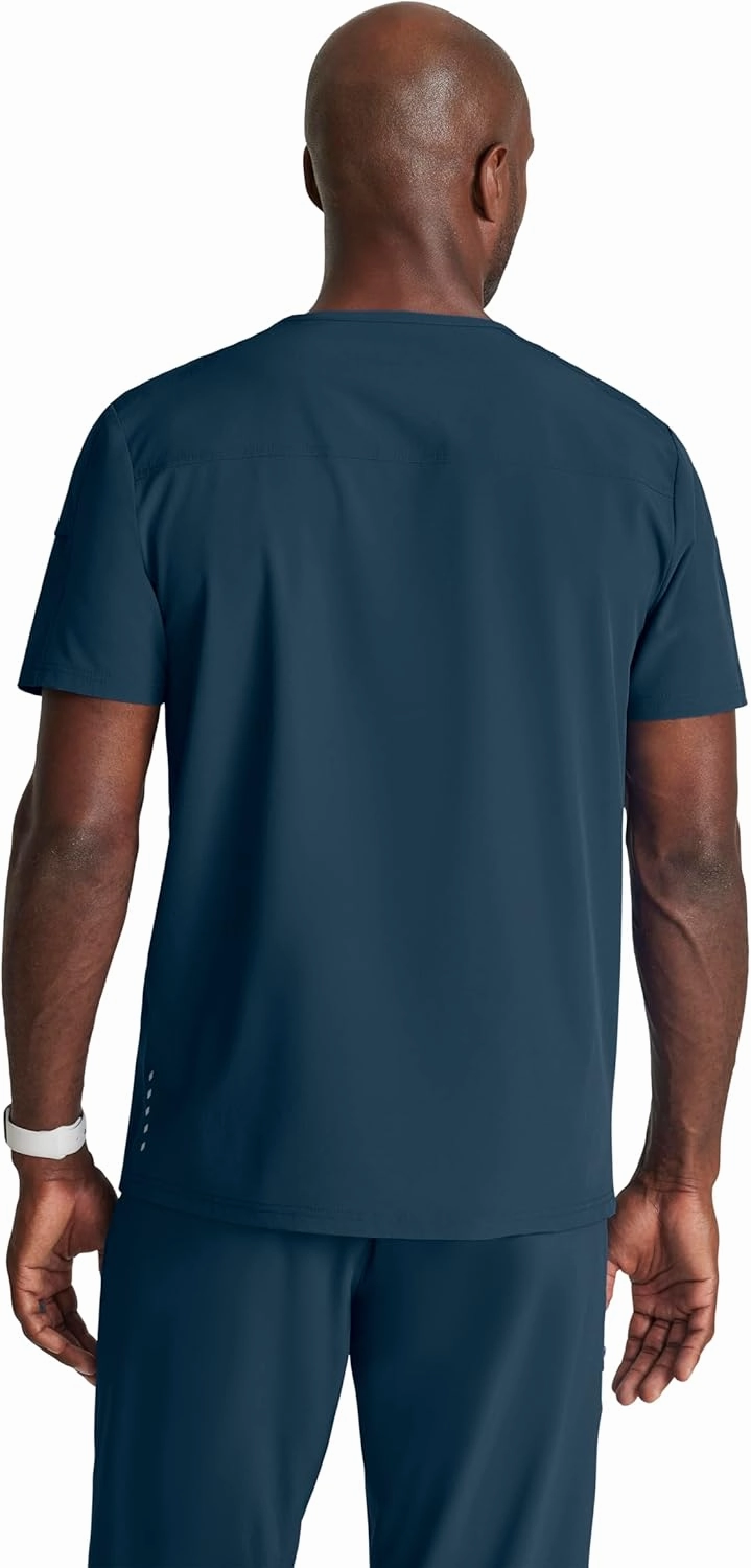 BARCO One Velocity Scrub Top for Men - V-Neck Medical Top, Eco-Friendly Fabric, 4-Way Stretch Men's Scrub Top