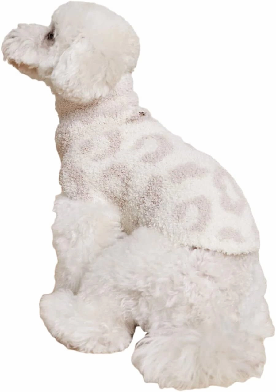 Barefoot Dreams CozyChic® Barefoot in The Wild Pet Sweater, Cream-Stone, Medium
