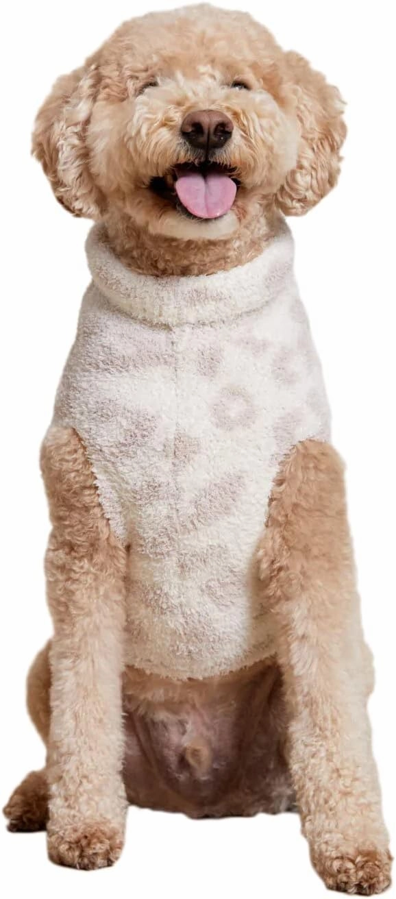 Barefoot Dreams CozyChic® Barefoot in The Wild Pet Sweater, Cream-Stone, Medium