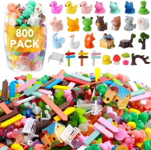 Barydat 800 Pcs Easter Decoration Mini Resin Animal Figures Bulk Miniatures Garden Accessories Figurines Toys for Pranks Hide Little Things Tiny Crafts