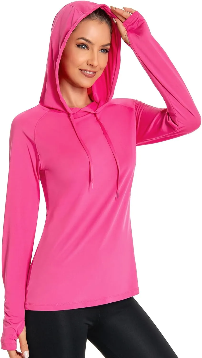 BASSDASH Women’s UPF 50  Hiking Fishing Hoodie UV Shirt Long Sleeve Outdoor Activewear Breathable Lightweight Stretch