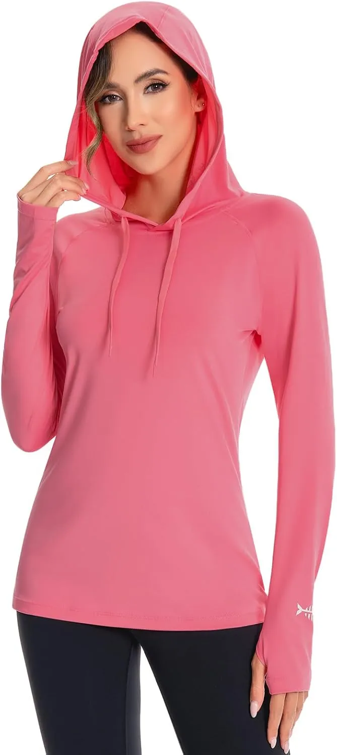 BASSDASH Women’s UPF 50  Hiking Fishing Hoodie UV Shirt Long Sleeve Outdoor Activewear Breathable Lightweight Stretch