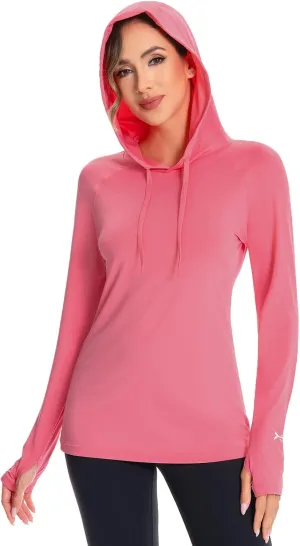 BASSDASH Women’s UPF 50  Hiking Fishing Hoodie UV Shirt Long Sleeve Outdoor Activewear Breathable Lightweight Stretch