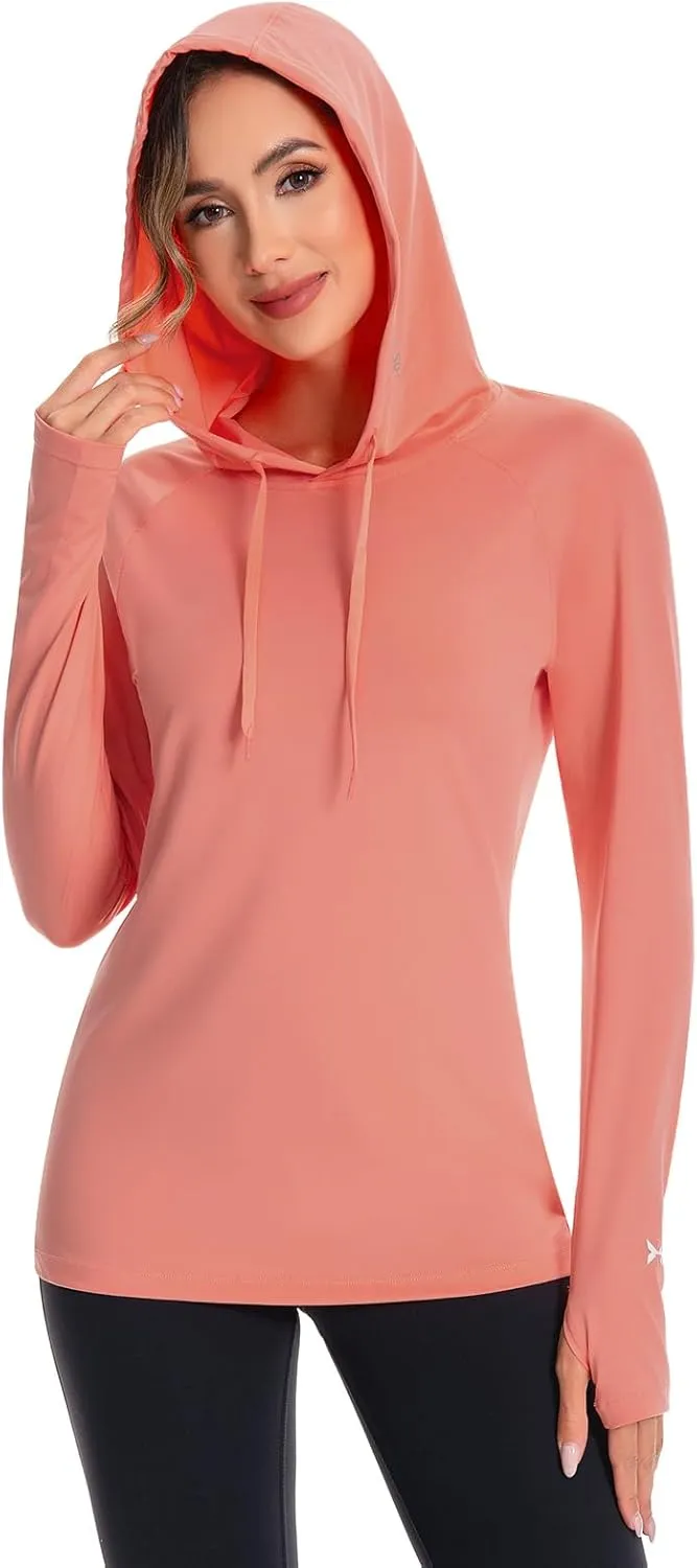 BASSDASH Women’s UPF 50  Hiking Fishing Hoodie UV Shirt Long Sleeve Outdoor Activewear Breathable Lightweight Stretch