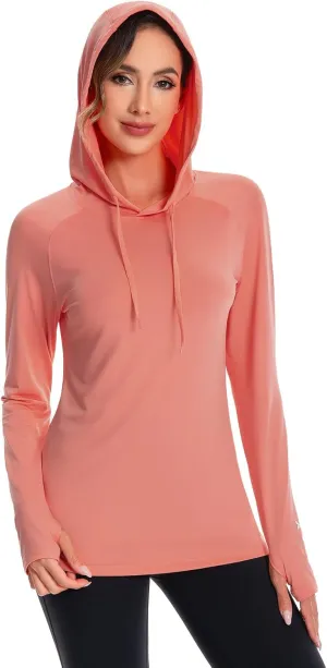 BASSDASH Women’s UPF 50  Hiking Fishing Hoodie UV Shirt Long Sleeve Outdoor Activewear Breathable Lightweight Stretch