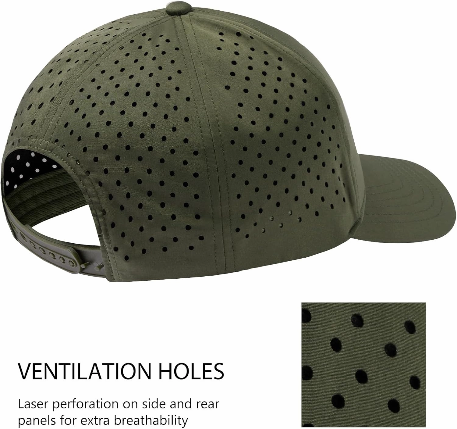 BASSDASH UPF 50  Quick Dry Baseball Cap Water Resistant Laser Cut Mesh Snapback Hat for Men Women Fishing Hiking FH14