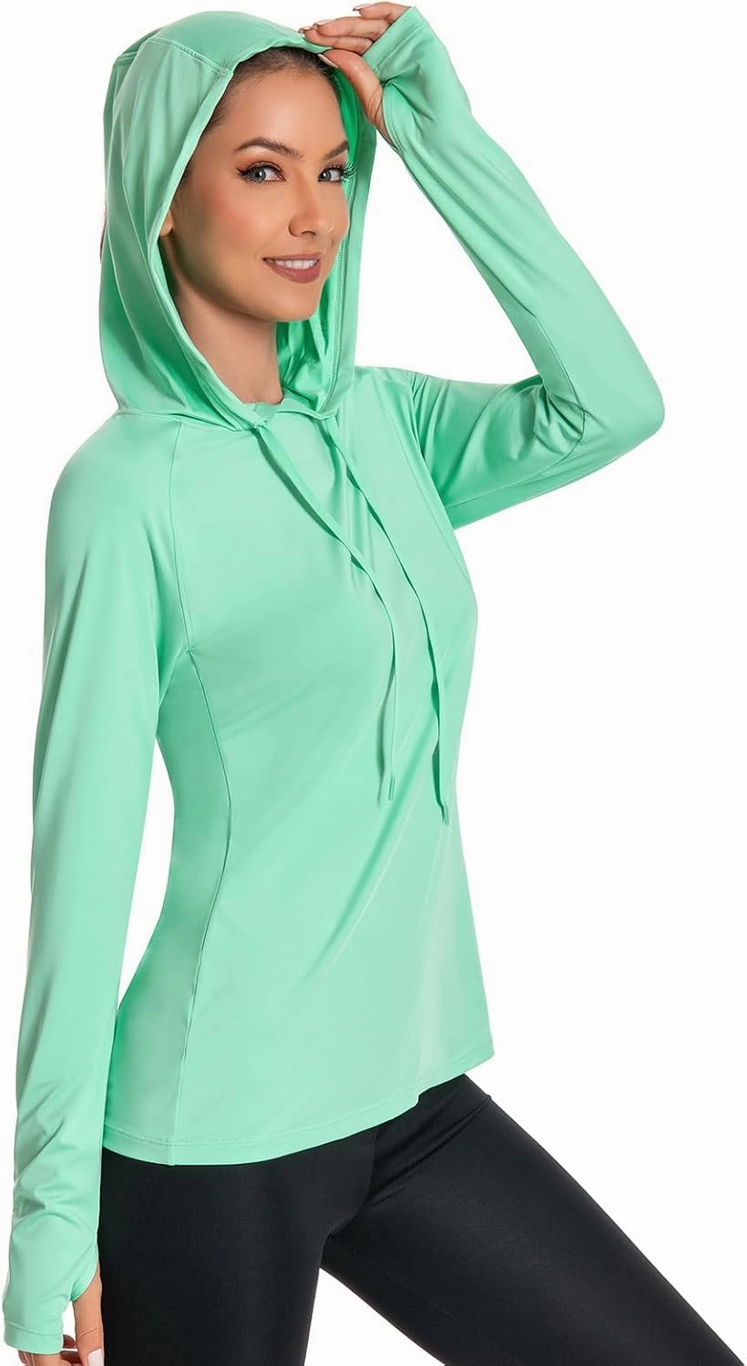 BASSDASH Women’s UPF 50  Hiking Fishing Hoodie UV Shirt Long Sleeve Outdoor Activewear Breathable Lightweight Stretch