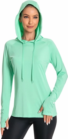 BASSDASH Women’s UPF 50  Hiking Fishing Hoodie UV Shirt Long Sleeve Outdoor Activewear Breathable Lightweight Stretch