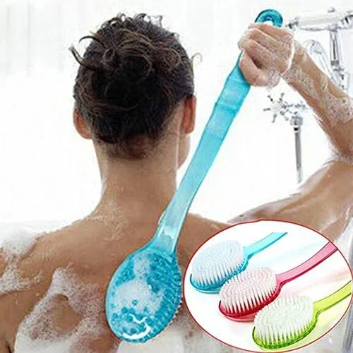 Bath Shower Back Brush,CONSTR Household Cleaning ToolsLong Handled Body Bath Shower Back Brush Scrubber Massager Skin Cleaning Tool - Blue