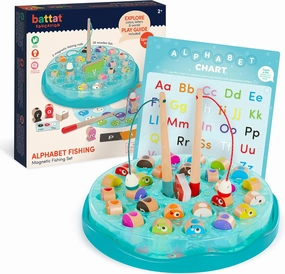 Battat Education Toddlers Magnetic Fishing Game Alphabet Fishing 2 Years  