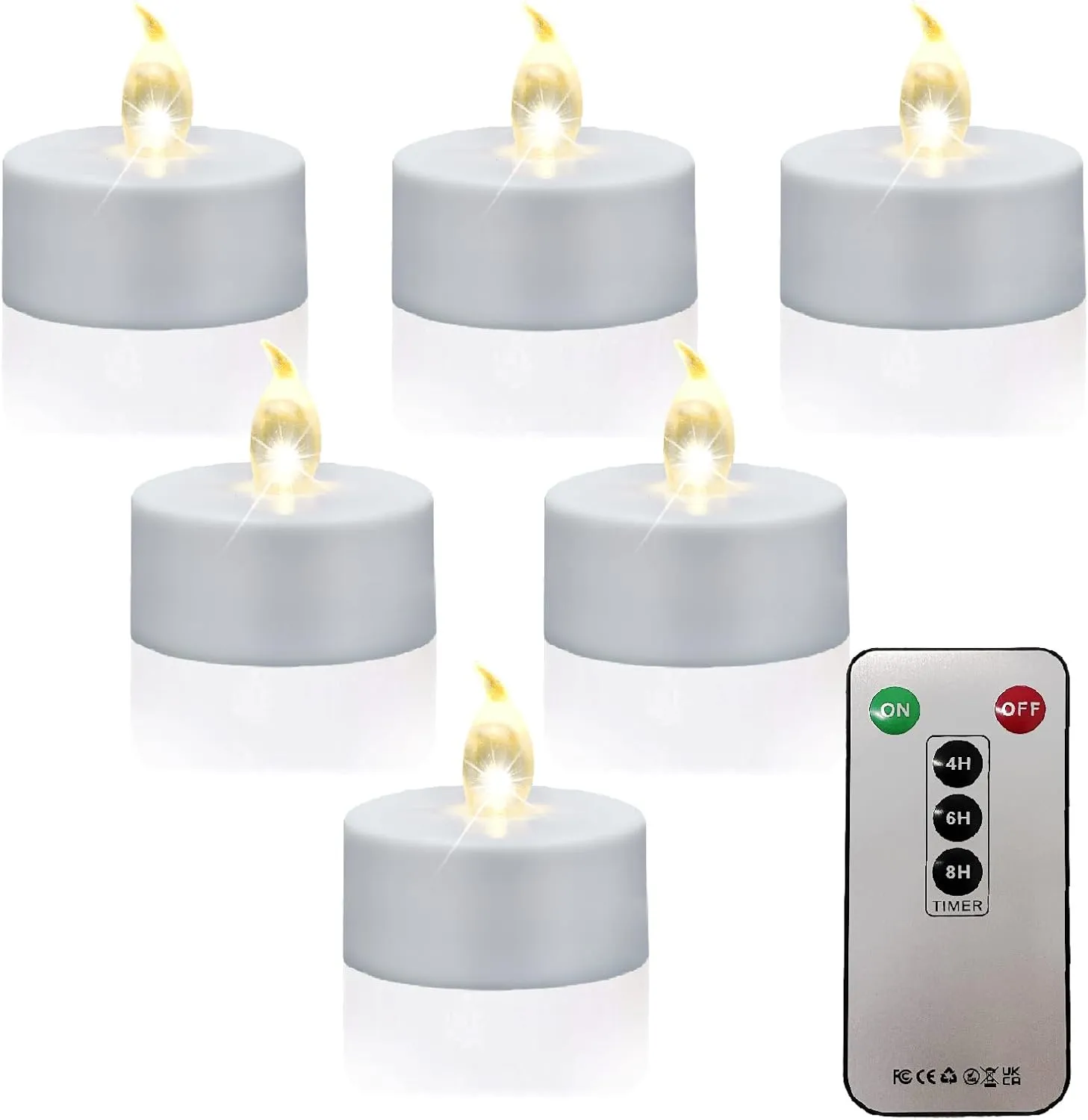 Battery Operated Tea Lights with Remote, Flickering Flameless Candle with Timer,24Pack Realistic Votive Led Electric Tealights,Last for 400 Hours,for Weddings Party Decor(Warm White)