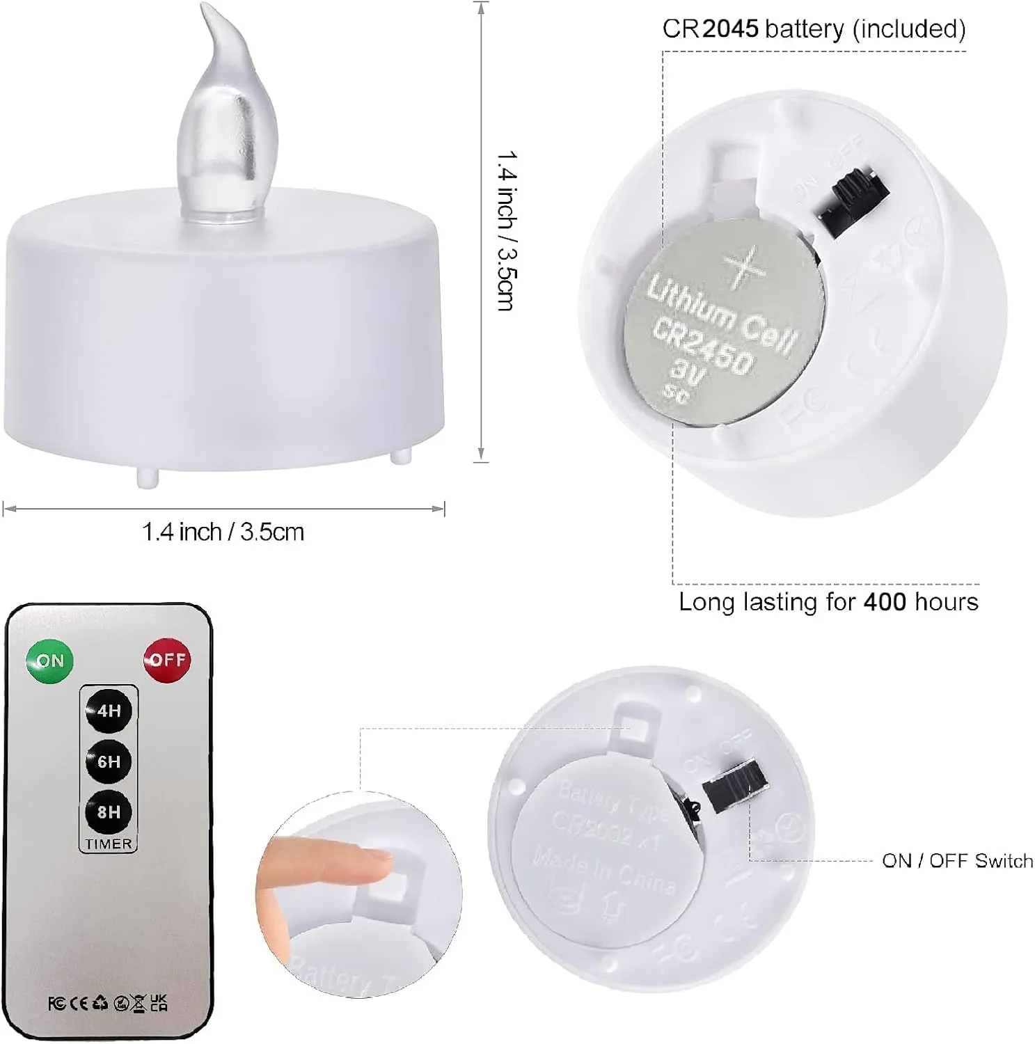 Battery Operated Tea Lights with Remote, Flickering Flameless Candle with Timer,24Pack Realistic Votive Led Electric Tealights,Last for 400 Hours,for Weddings Party Decor(Warm White)
