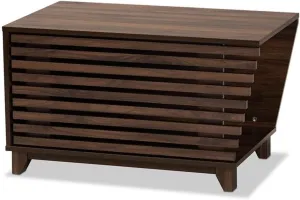 Baxton Studio Eckhart Modern and Contemporary Walnut Brown Finished Wood Cat Litter Box Cover House