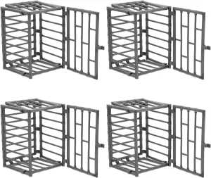 Beast Fence Model House 8Pcs Mini Toy House Toy Diy Mini Cage Miniature Cage Mini Diy Model Miniature Landscape Model House Diy Tool Props Mini Cage Model