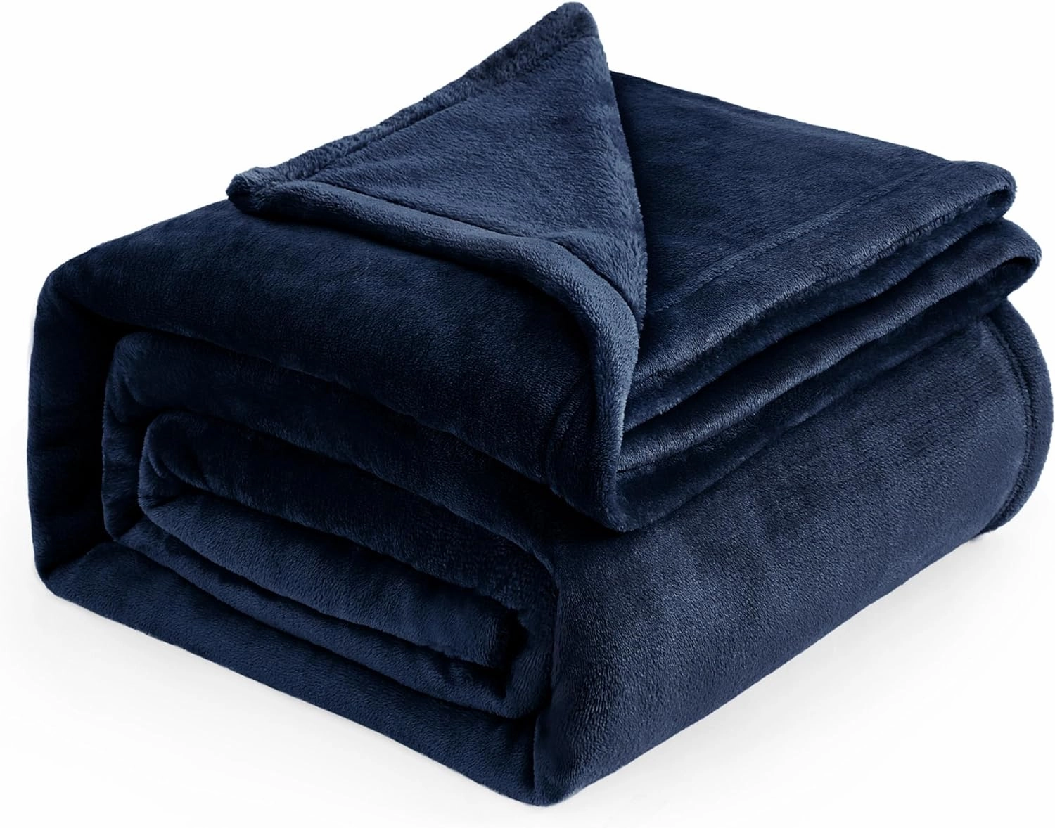 Bedsure Navy Fleece Blankets Queen Size - Bed Blanket Blue Soft Lightweight Plush Fuzzy Cozy Luxury Microfiber, 90x90 inches