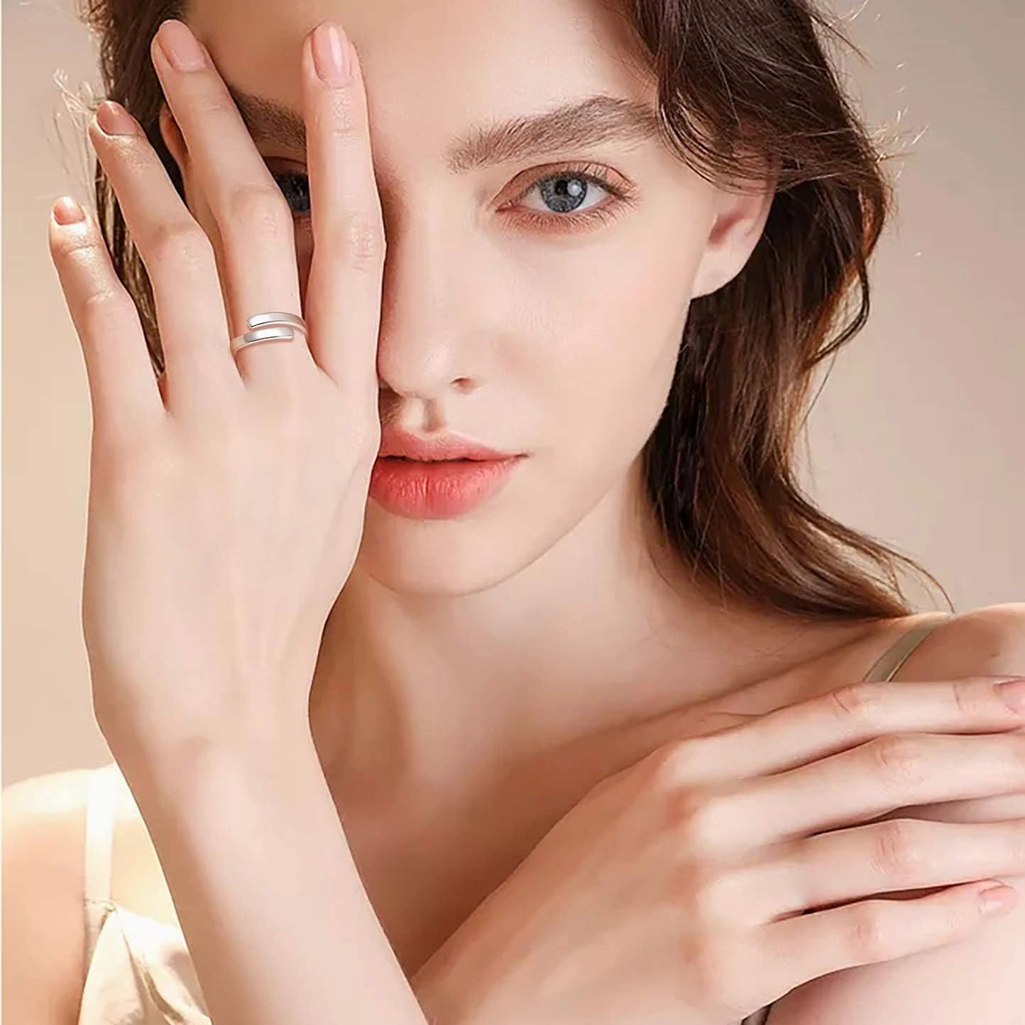 BEILIN 925 Sterling Silver Inspirational Jewelry Rings Adjustable Ring Personality Encouragement Gift for Teens Women