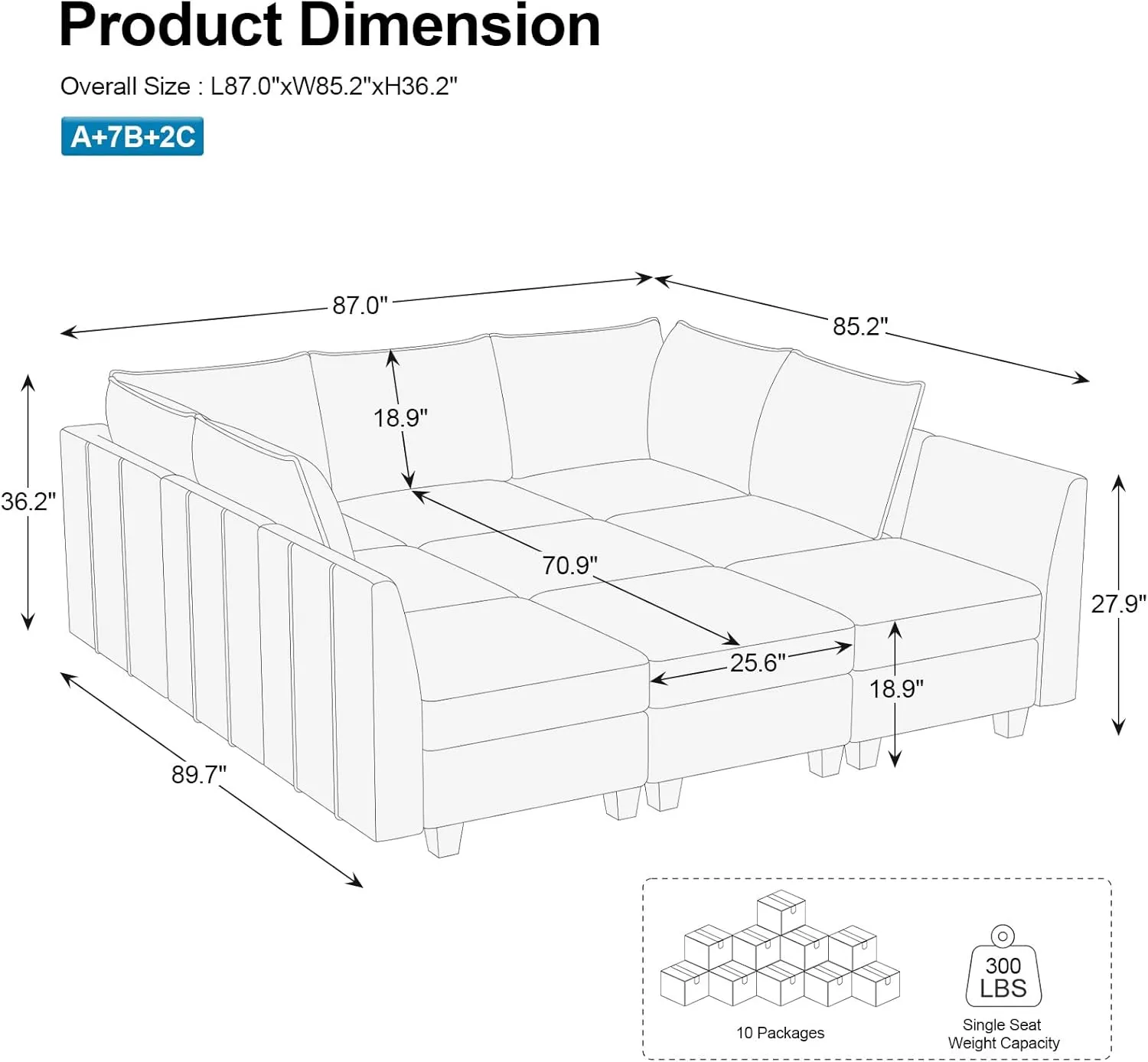 Belffin Large Modular Sectional Sofa Sleeper Couch with Storage Velvet Sectional Sofa Bed for Living Room, 9 Seats, Beige