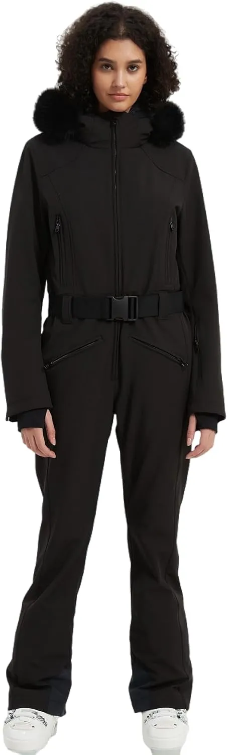 BGX Bluemagic Women Ski Suit One Piece Snowsuit Snowboard Slim Fit Insulated Jumpsuit Waterproof Windproof Winter Sports Warm