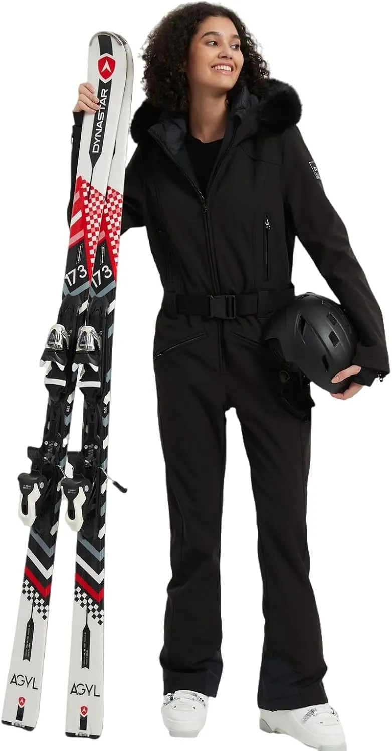 BGX Bluemagic Women Ski Suit One Piece Snowsuit Snowboard Slim Fit Insulated Jumpsuit Waterproof Windproof Winter Sports Warm