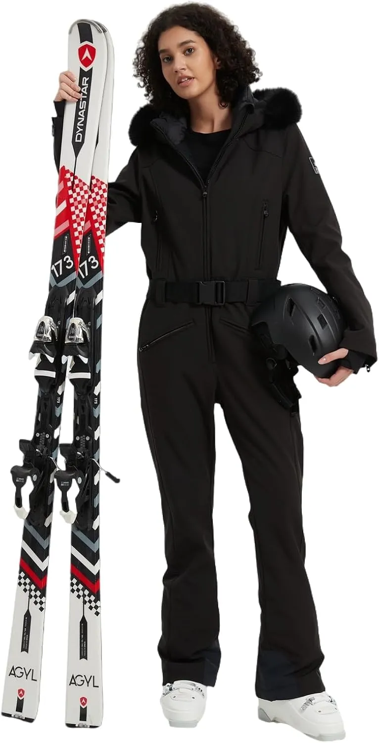 BGX Bluemagic Women Ski Suit One Piece Snowsuit Snowboard Slim Fit Insulated Jumpsuit Waterproof Windproof Winter Sports Warm
