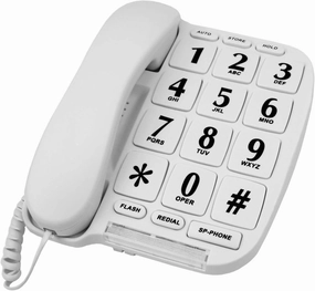 Big Button Phone for Wall or Desk with Speaker and Memory