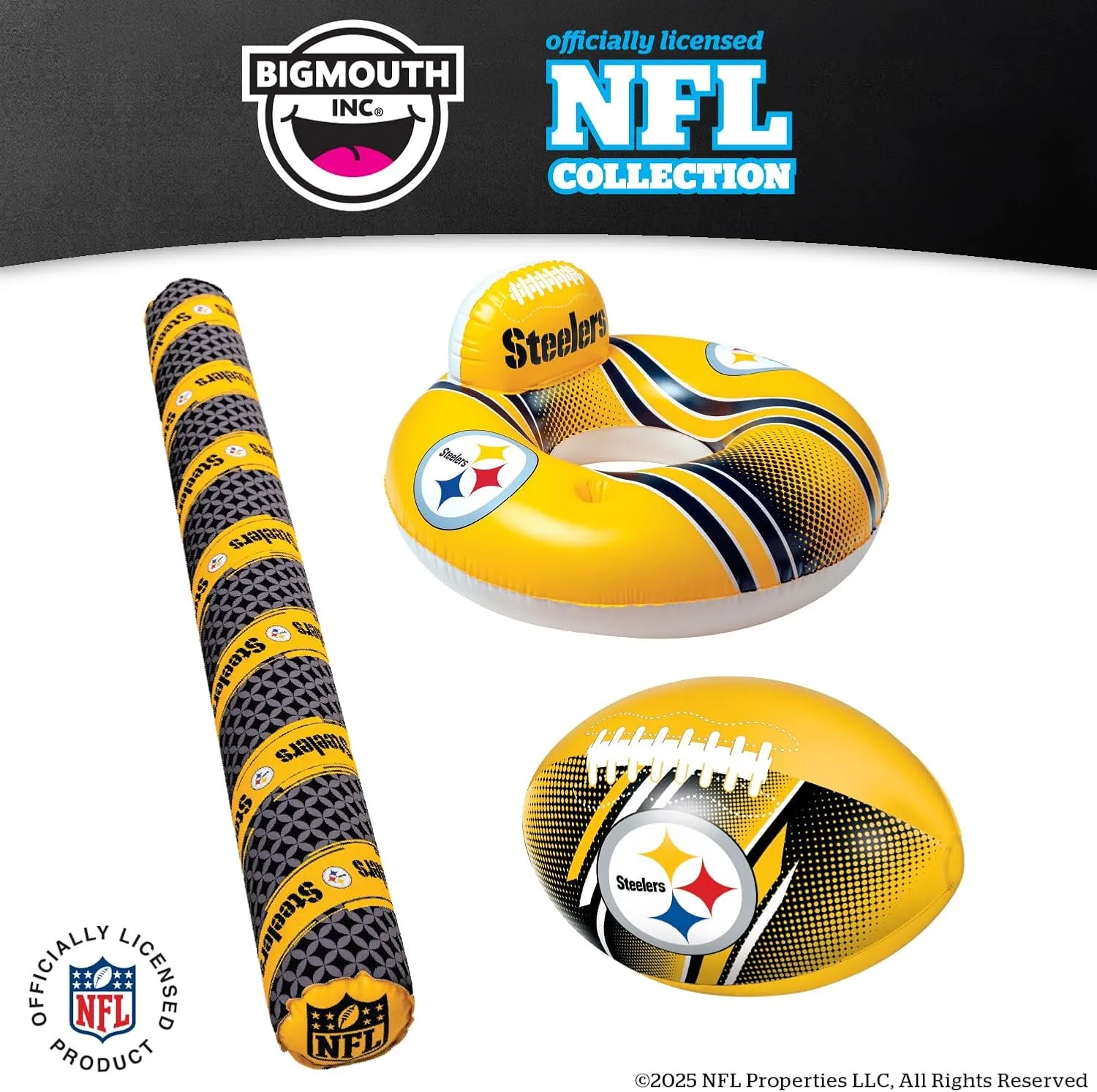BigMouth 36” Inflatable Pool Floats Officially Licensed NFL Fan Gear Merchandise Inner Tube for Adults and Teens