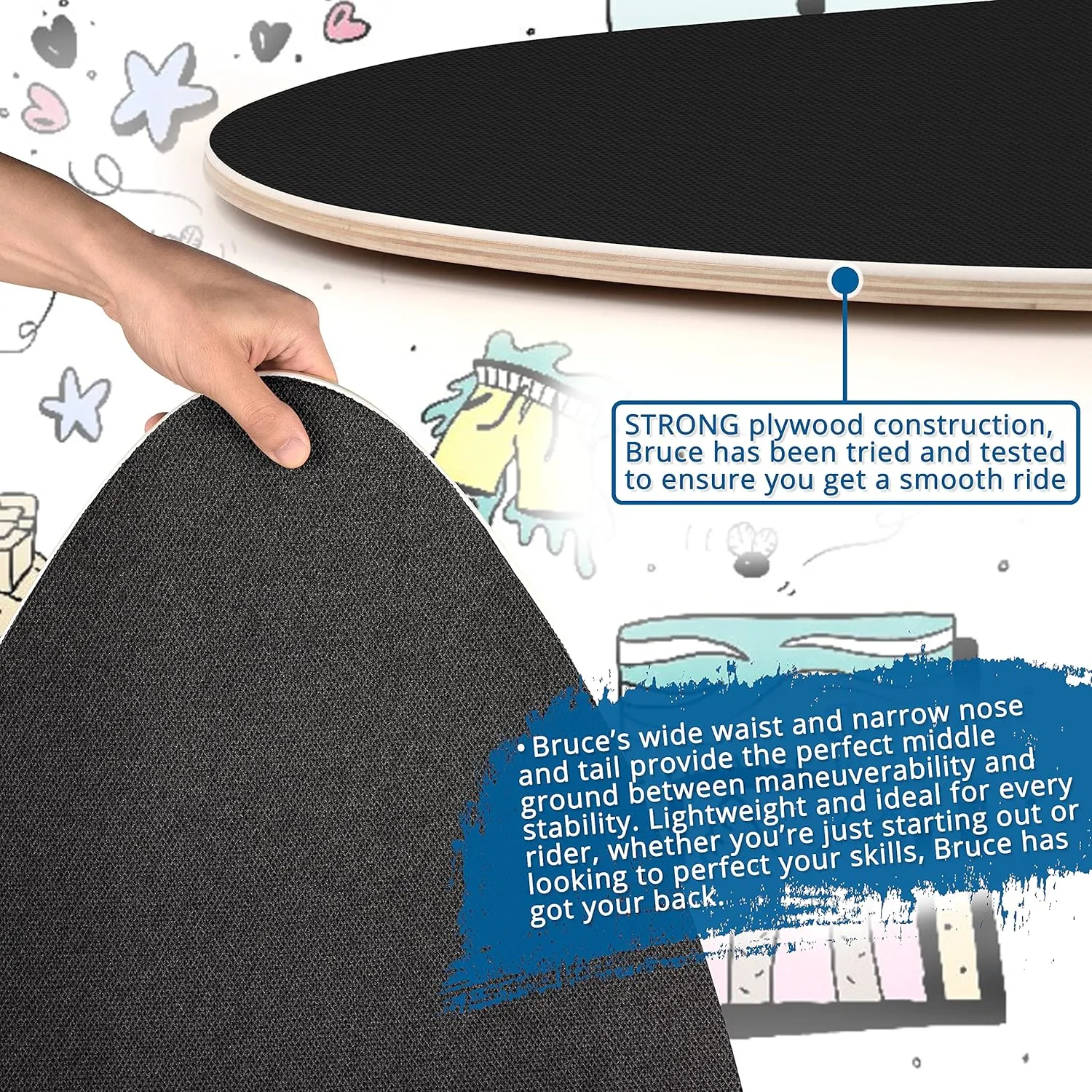 BINDY Australia Skimboard for Beach Kids with Storage Travel Bag - 41” Beginner to Intermediate Wooden Skim Board - Kids Beach Skim Boards for Beginners Durable, Lightweight Wood Body Board with EVA Grip Pad