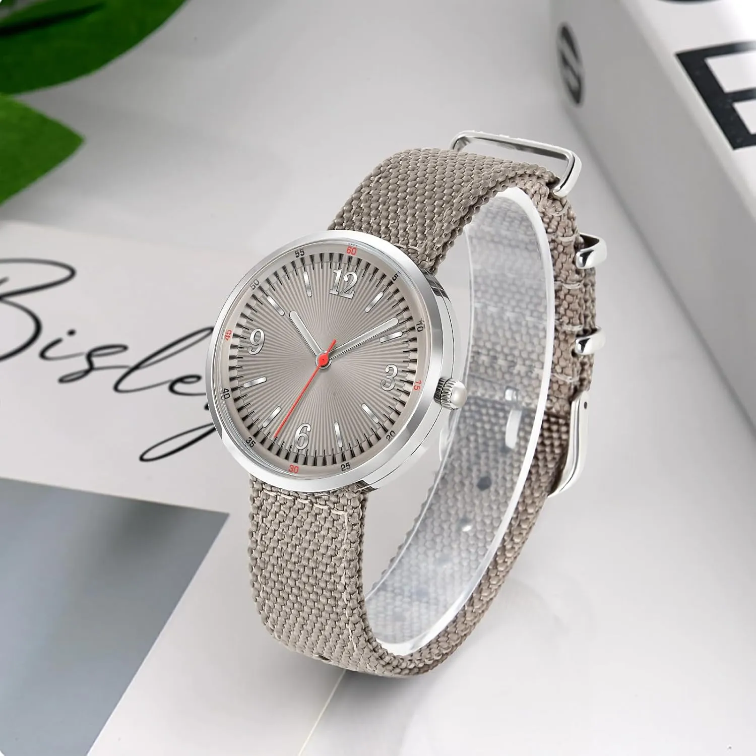 Bisley 39MM Watch for Women Comfortable Strap Arabic Number Easy to Read Waterproof Watch