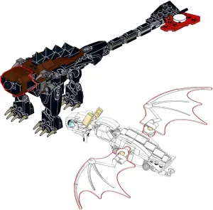 Black Dragon and His Girlfriend White Dragon Bundle 465 Pieces MOC Gift for Age 18 