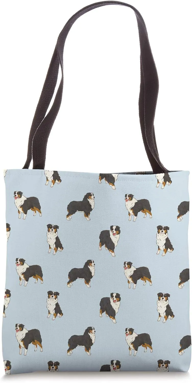 Black Tri Aussie Australian Shepherd Mom Dog Lover Tote Bag