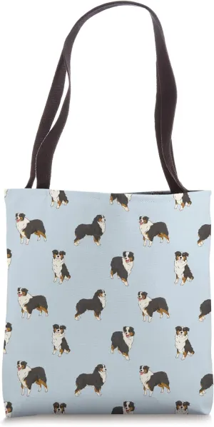 Black Tri Aussie Australian Shepherd Mom Dog Lover Tote Bag